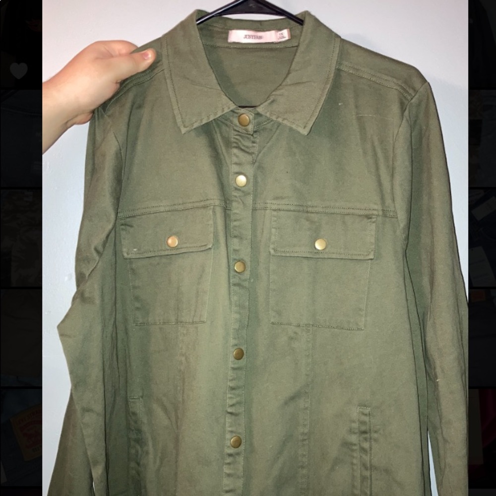 Army green military jacket
